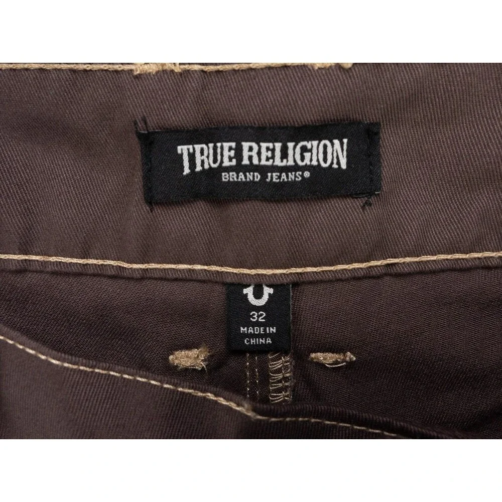 True Religion Cargo Shorts Mens 32 Actual 34 Bracken Brown Logo Outdoor NWT